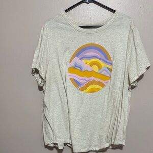 Old Navy Cream Tee with Colorful Graphic